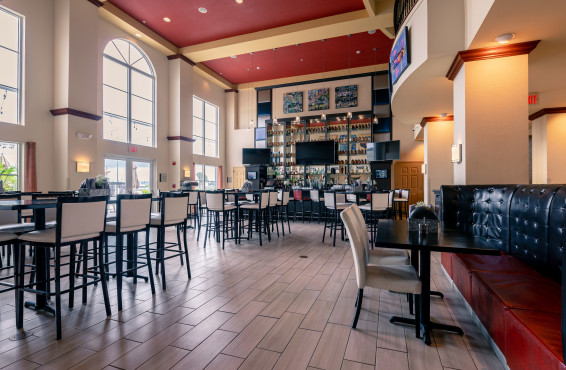 bar area and restaurant seating